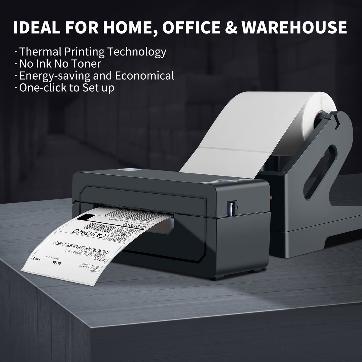 JADENS Bluetooth Thermal Shipping Label Printer, Wireless 4x6 Label Printer