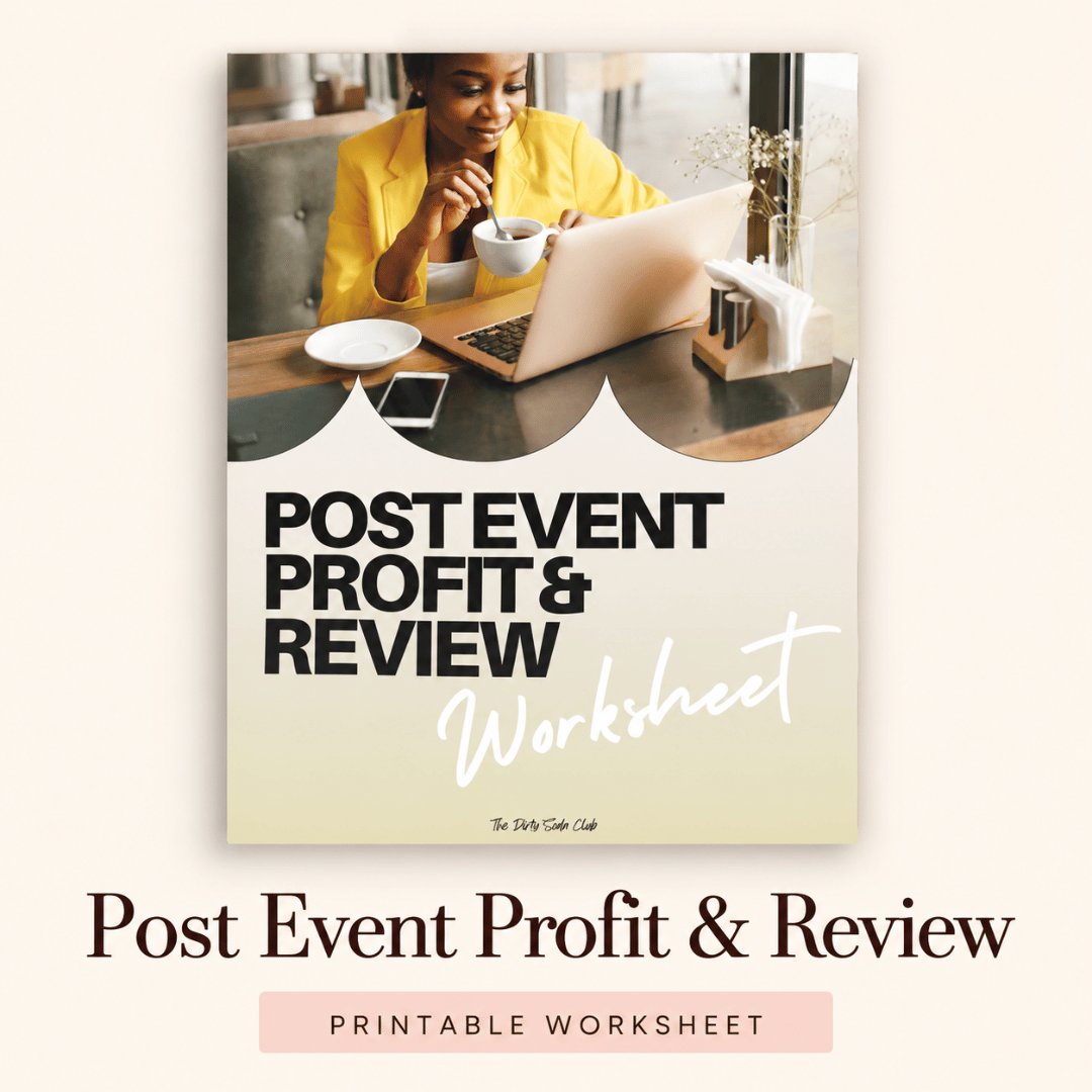 Post Event Profit & Review Worksheet