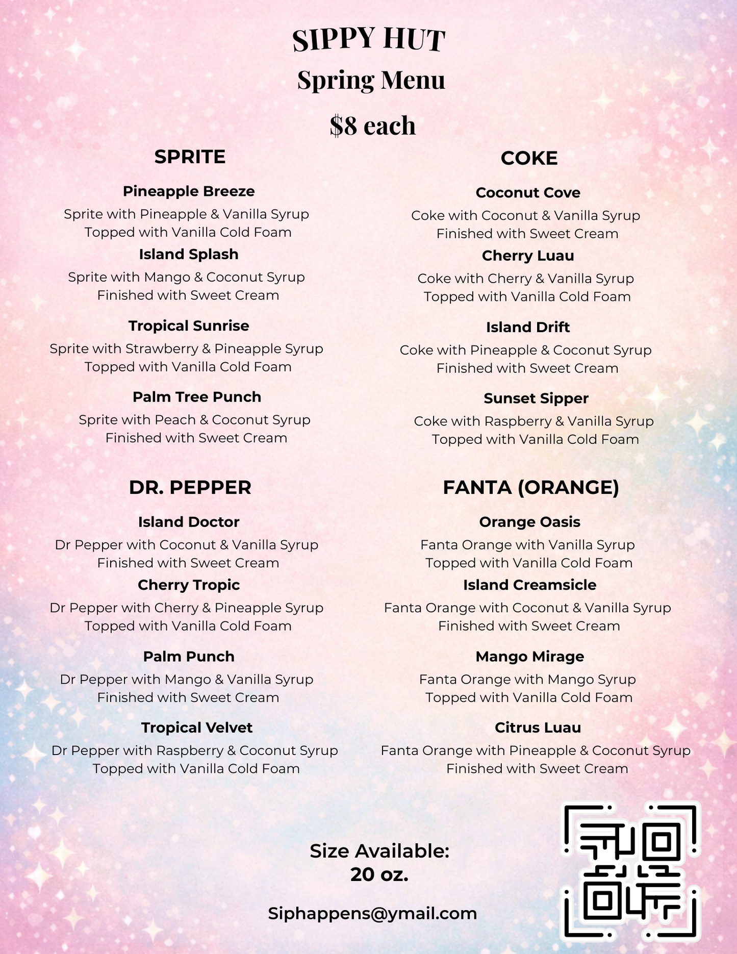 Pastel Pop Menu Template