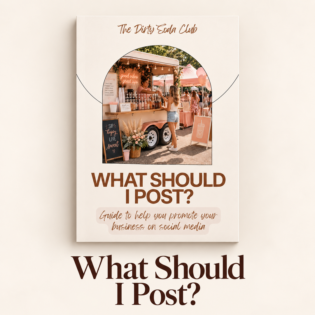 What Should I Post? Dirty Soda Social Media Guide PDF cover and product title