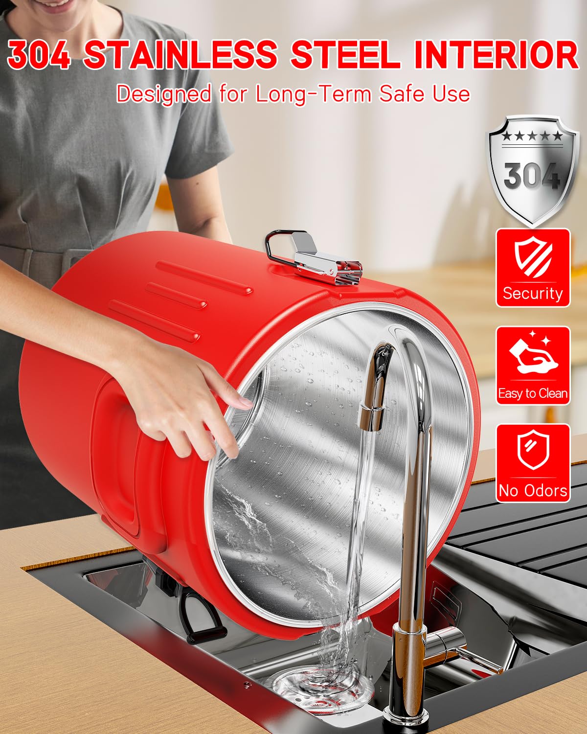 Insulated Beverage Dispenser 10 Gallon, Hot Drink Dispenser with 304 Stainless Steel Interior & Spout, Hot Water Dispenser for Parties, Portable Outdoors Water Cooler Jug for Camping Sports