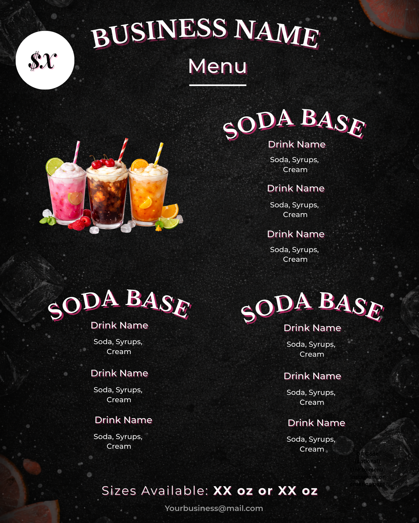 Midnight Pop Signature Dirty Soda Menu