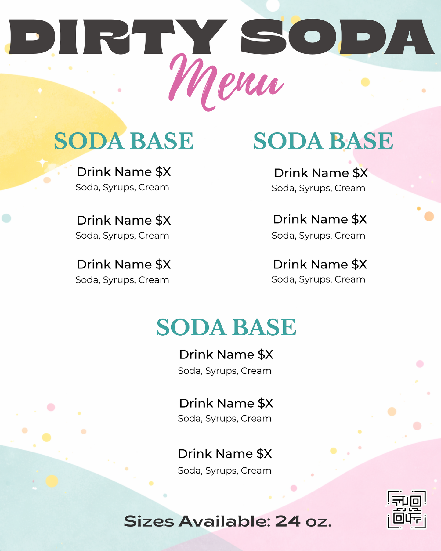Sweet Sips Menu