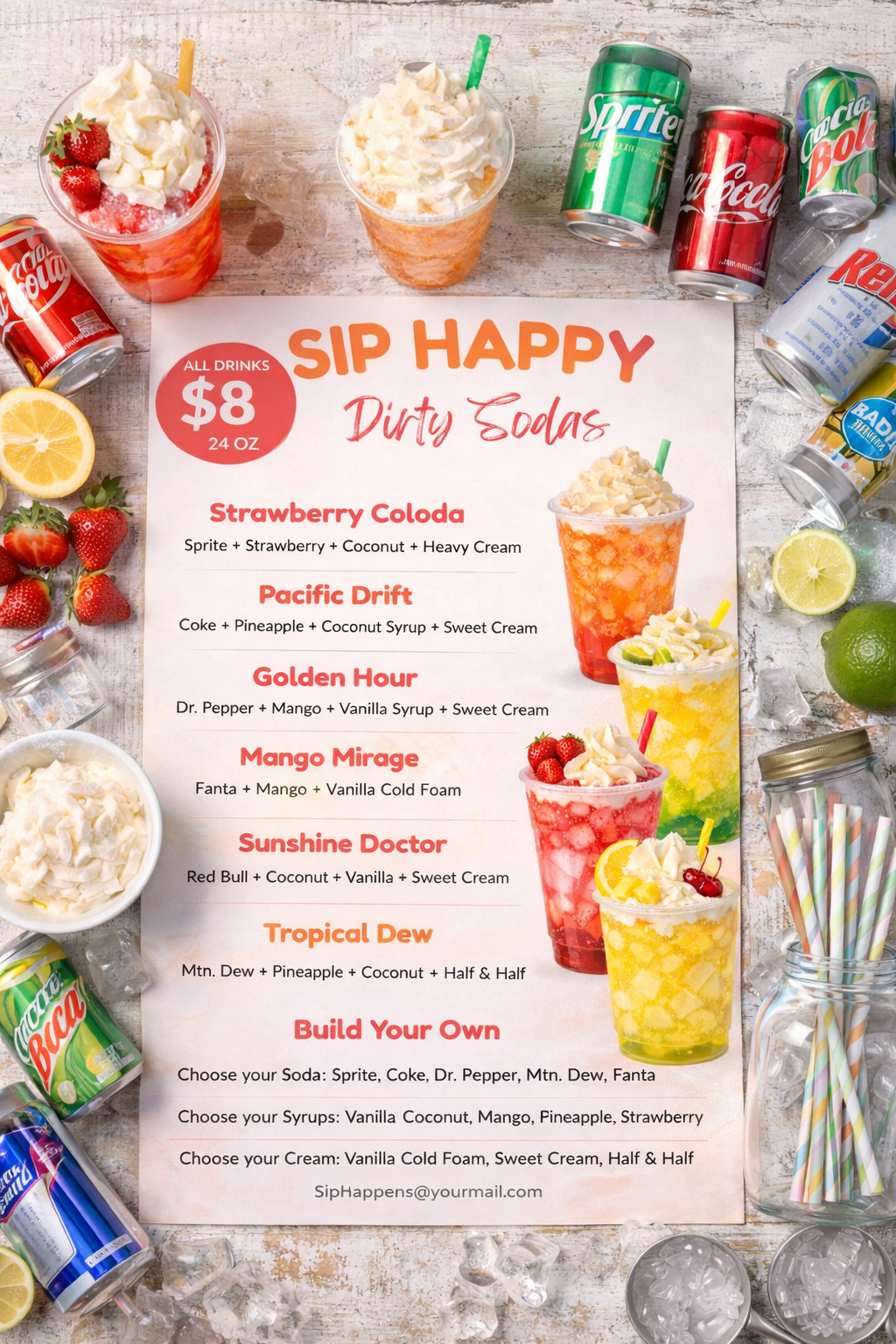 Color Burst Menu Template