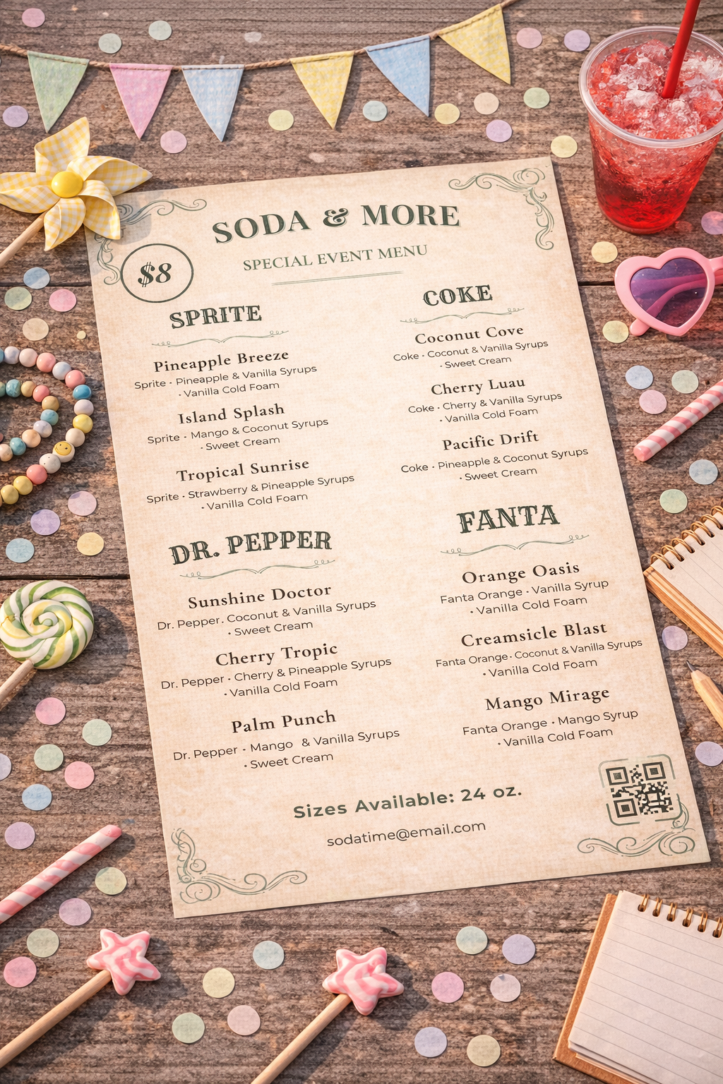 Sage Crush Soda Menu