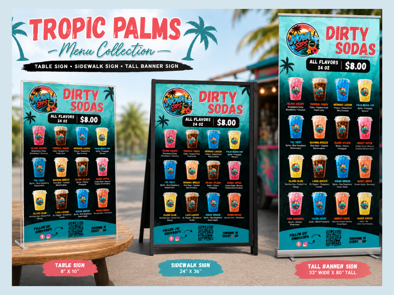 Tropic Palms Menu Collection