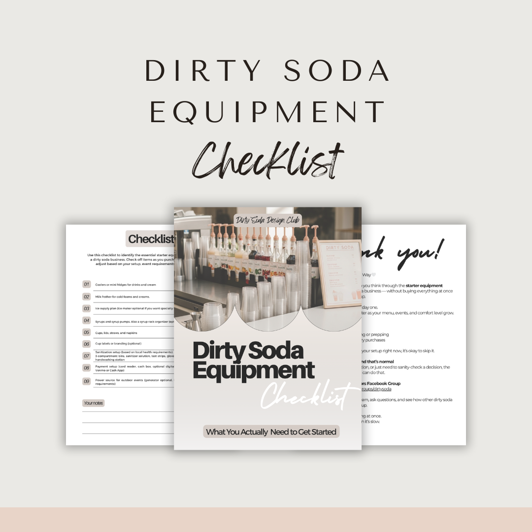 Dirty Soda Equipment Checklist