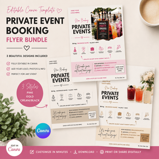 Private Event Booking Flyer Canva Template