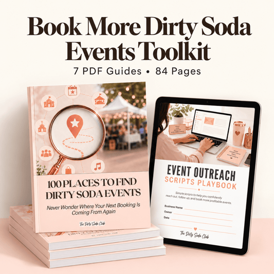 Book More Dirty Soda Events Toolkit
