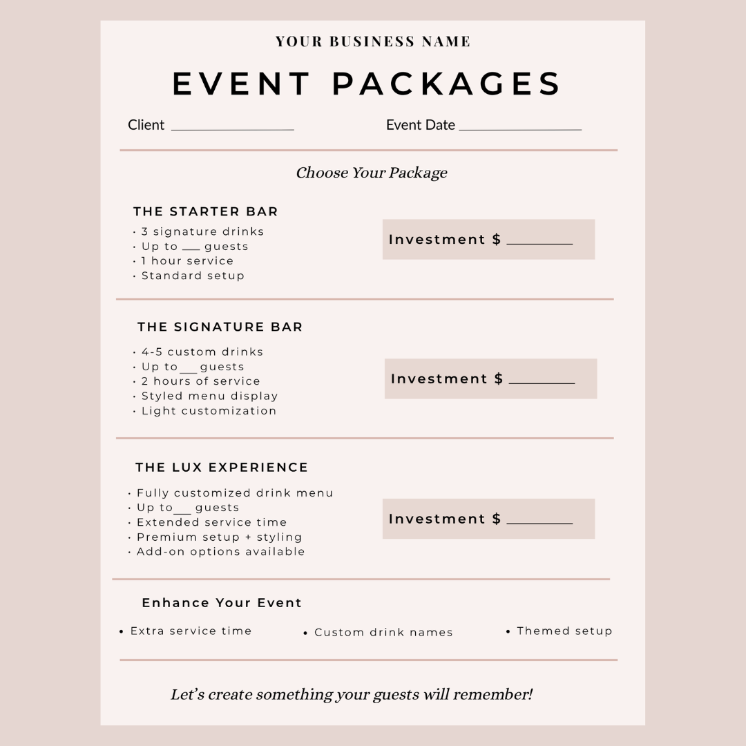 Event Package Template Bundle