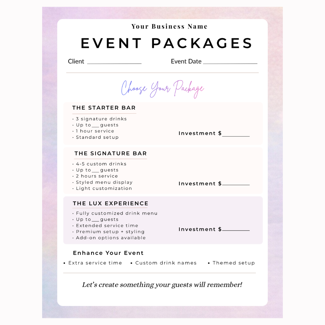 Event Package Template Bundle