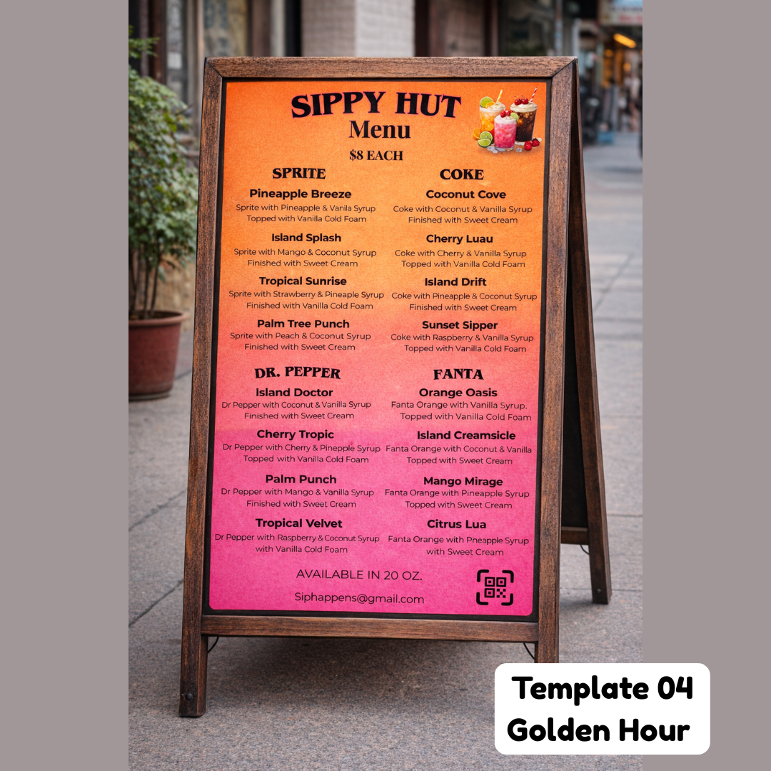 Menu Glow-Up (Done-For-You Dirty Soda Menu) Service