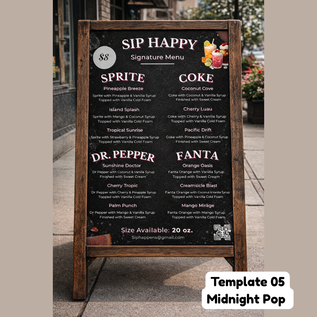 Menu Glow-Up (Done-For-You Dirty Soda Menu) Service