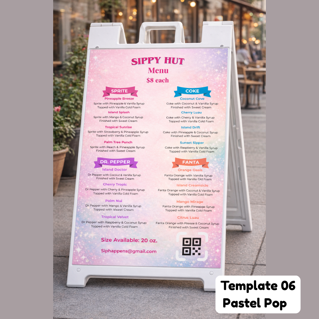 Menu Glow-Up (Done-For-You Dirty Soda Menu) Service