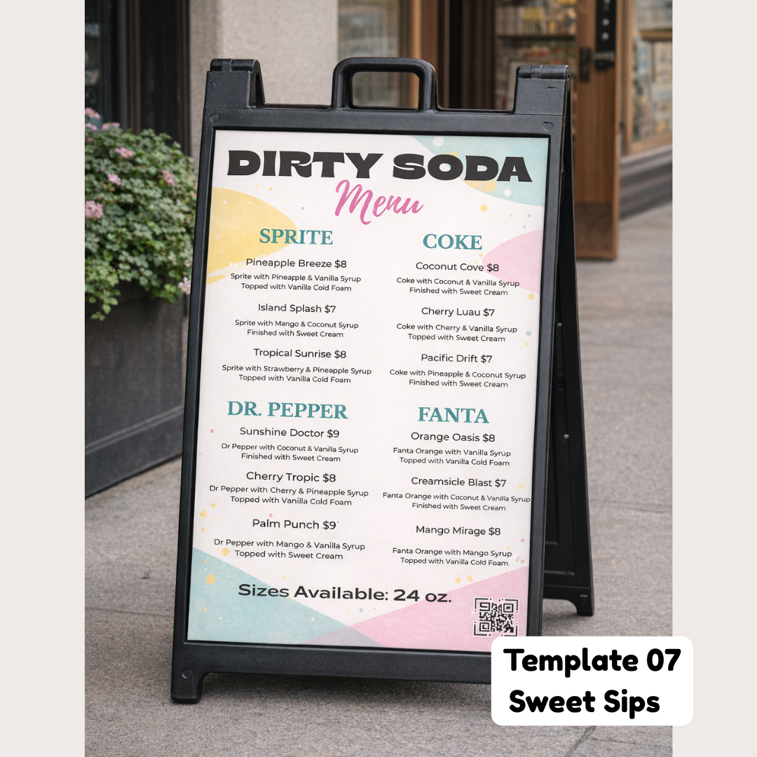Menu Glow-Up (Done-For-You Dirty Soda Menu) Service