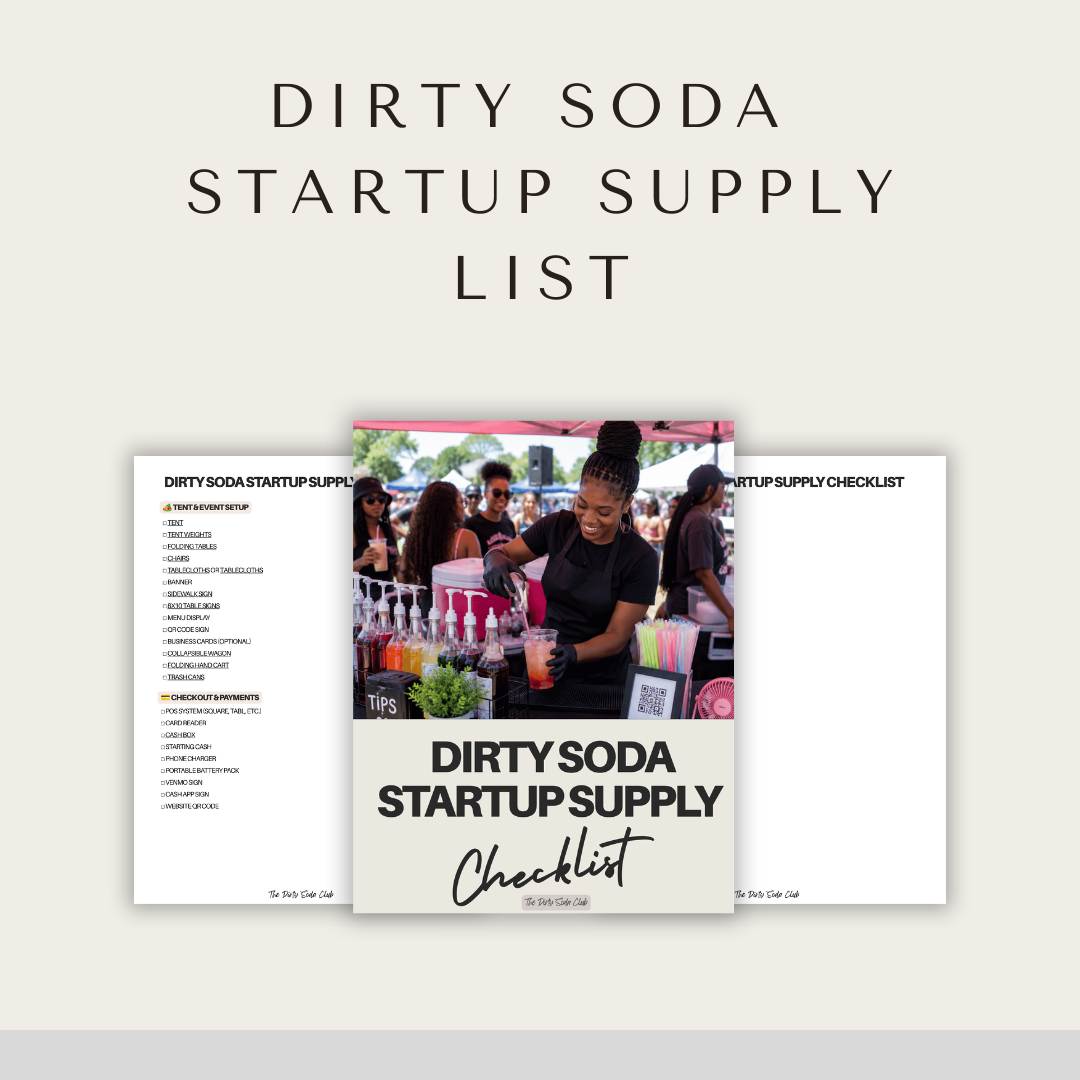 Dirty Soda Start-Up Supply Checklist