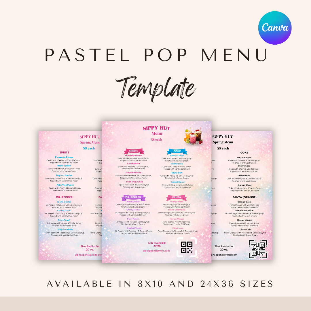 Pastel Pop Menu Template
