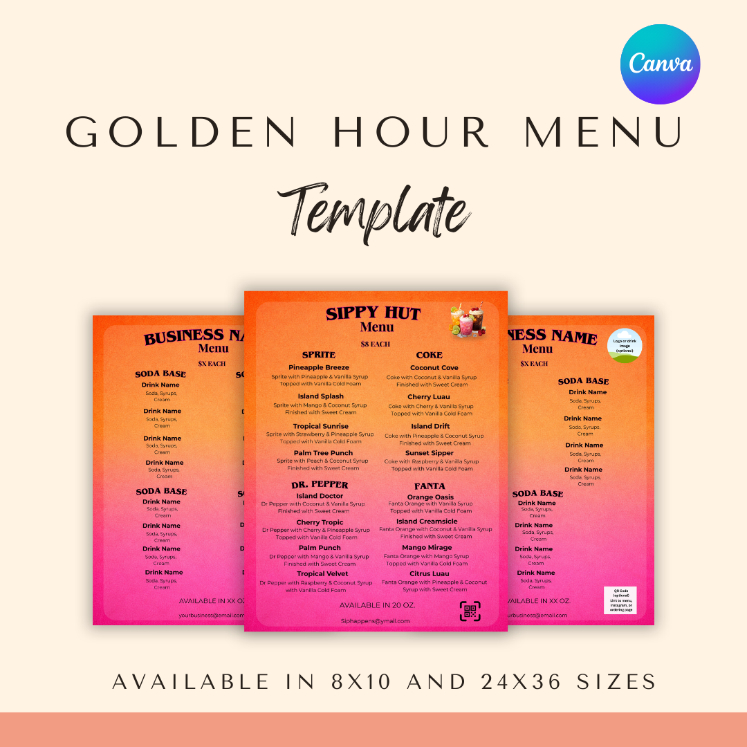 Golden Hour Menu Template