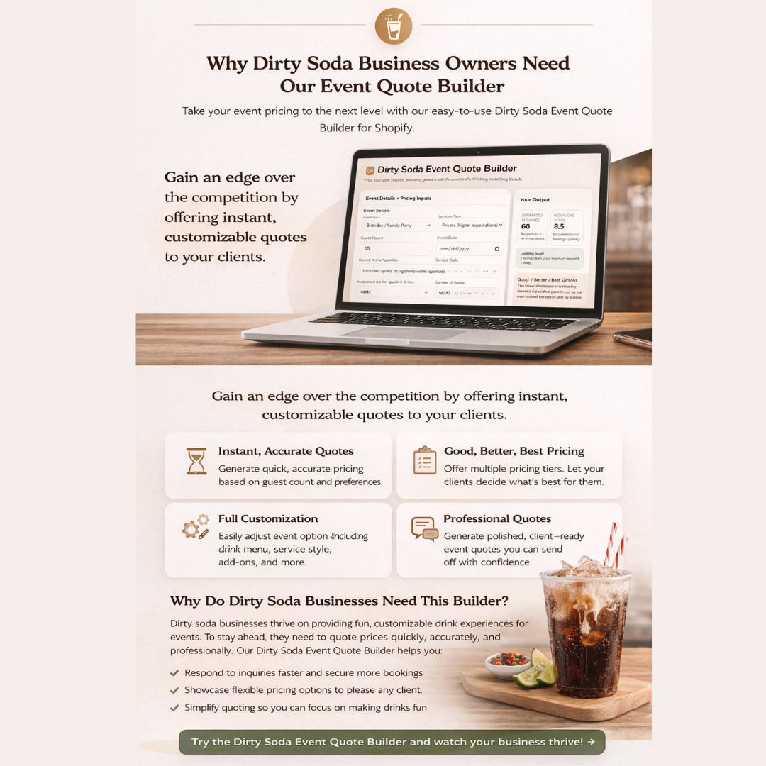 Dirty Soda Event Quote Builder
