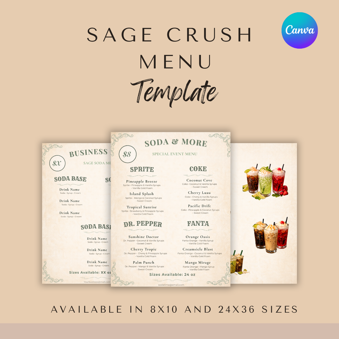 Sage Crush Soda Menu