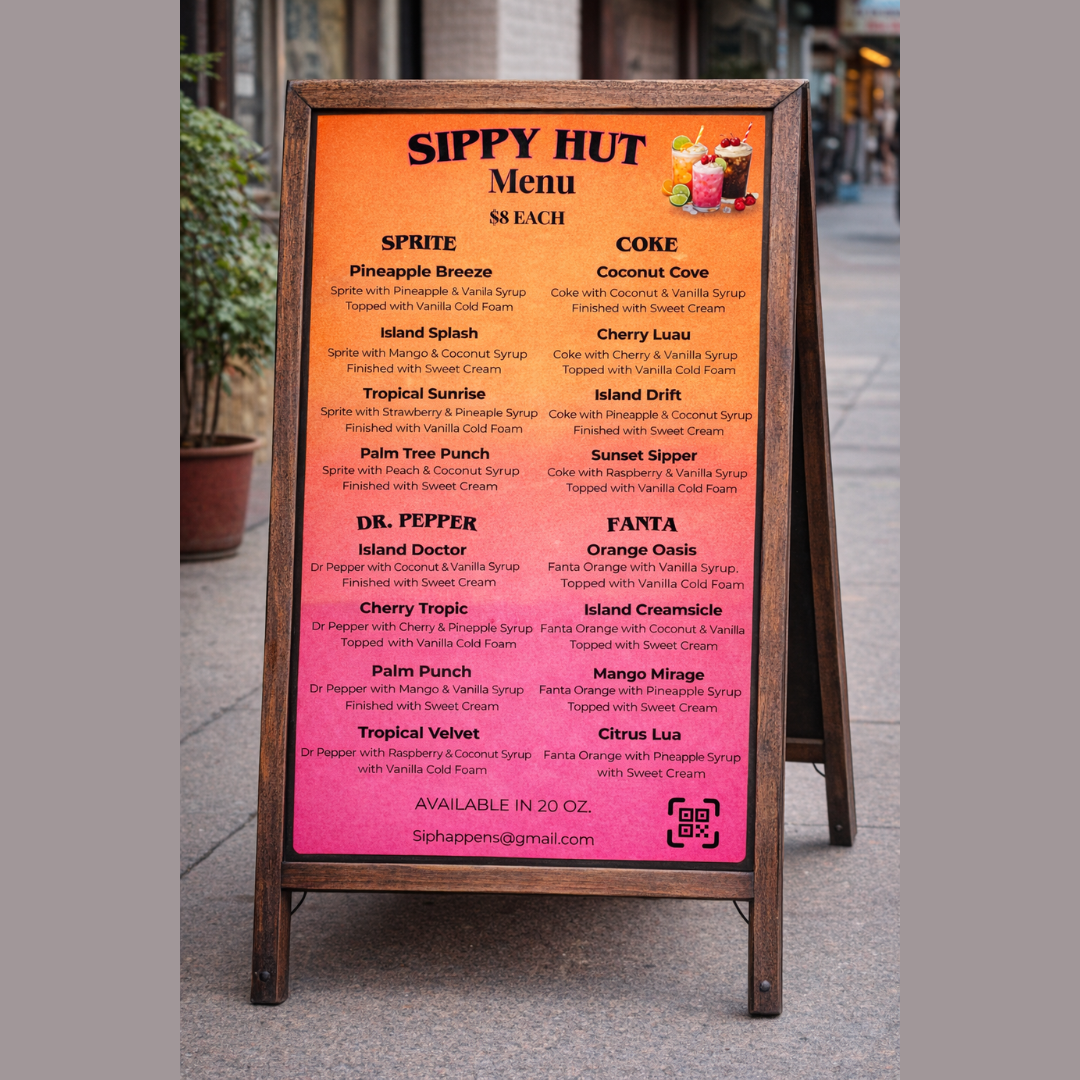 Golden Hour Menu Template – Dirty Soda Design Club