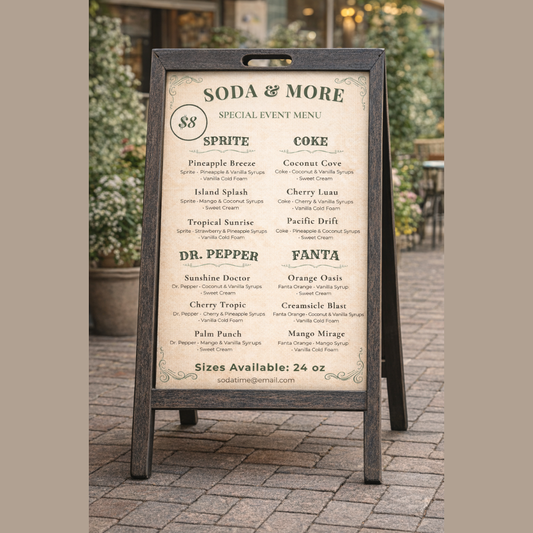 Sage Crush Soda Menu