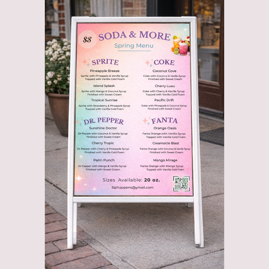 Soda Sparks Menu