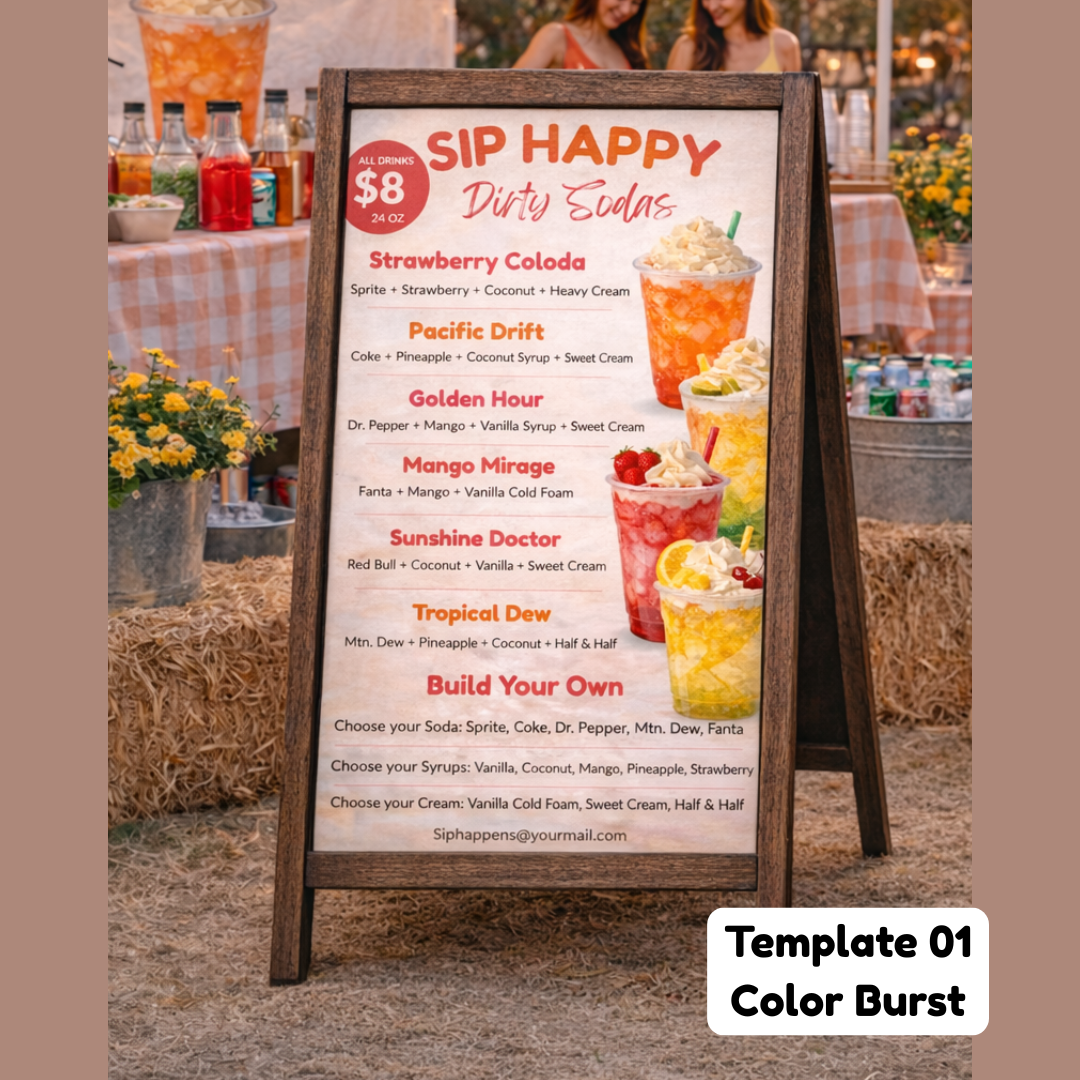 Menu Glow-Up (Done-For-You Dirty Soda Menu) Service