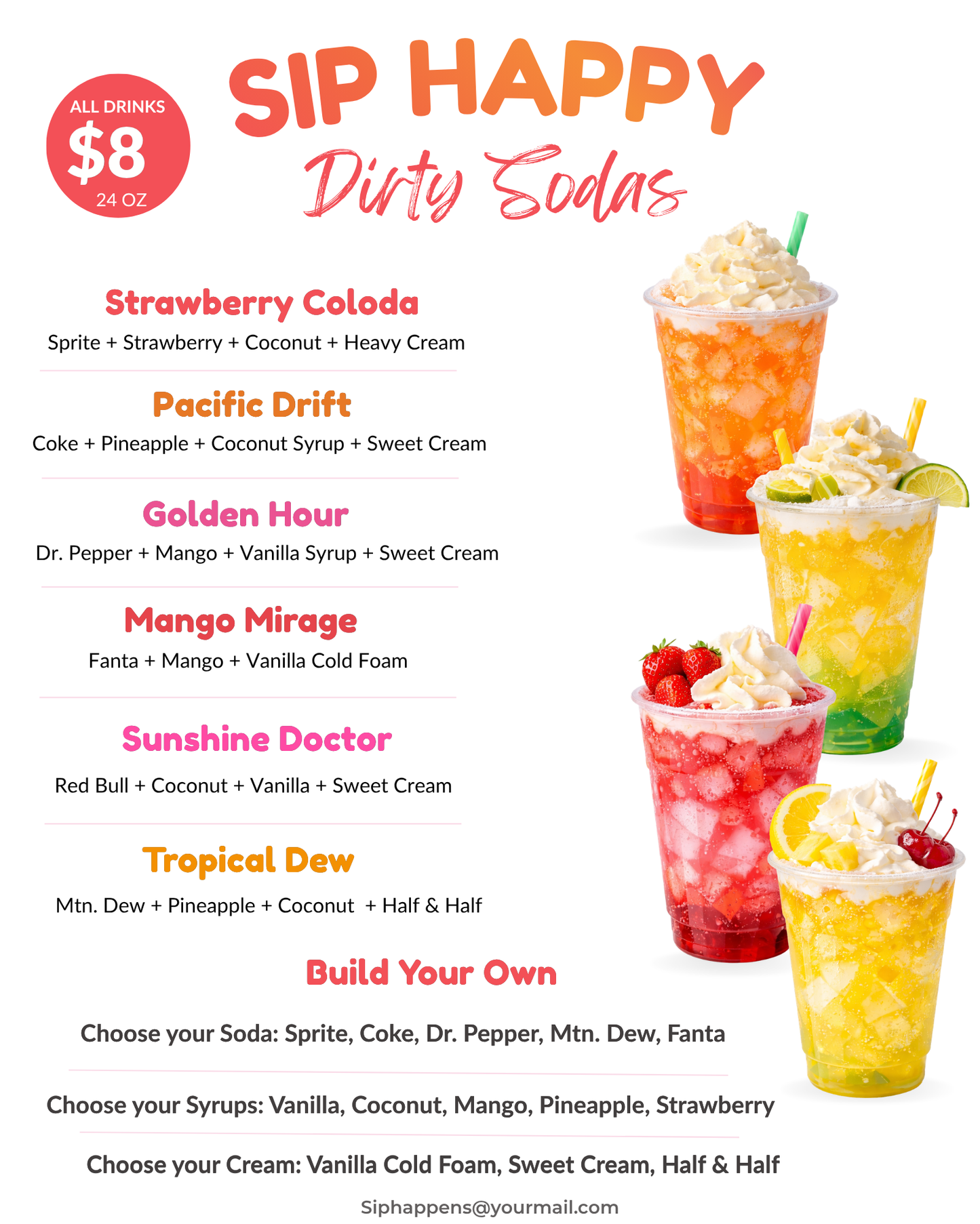 Color Burst Menu Template