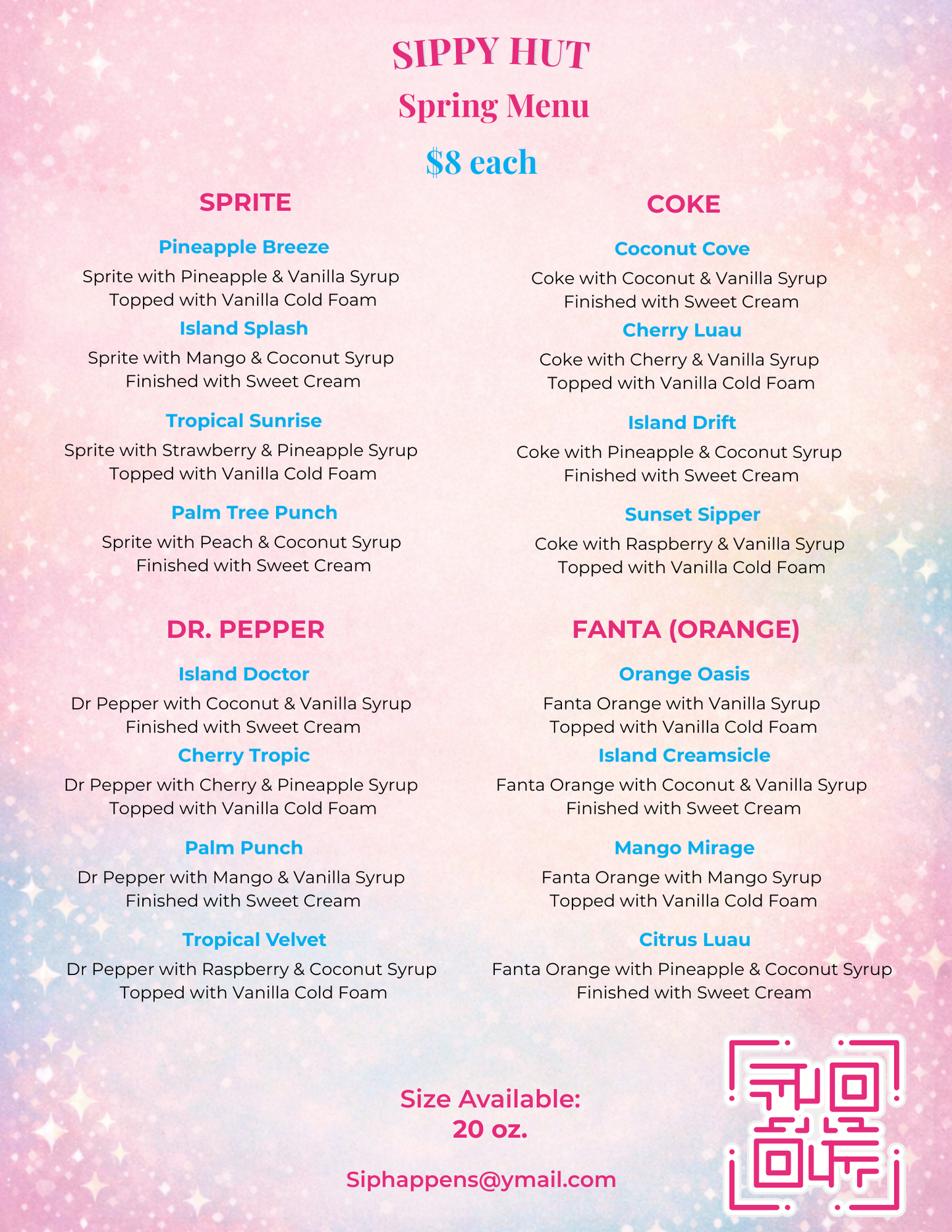 Pastel Pop Menu Template