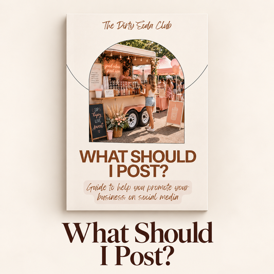 What Should I Post? Dirty Soda Social Media Guide PDF cover and product title