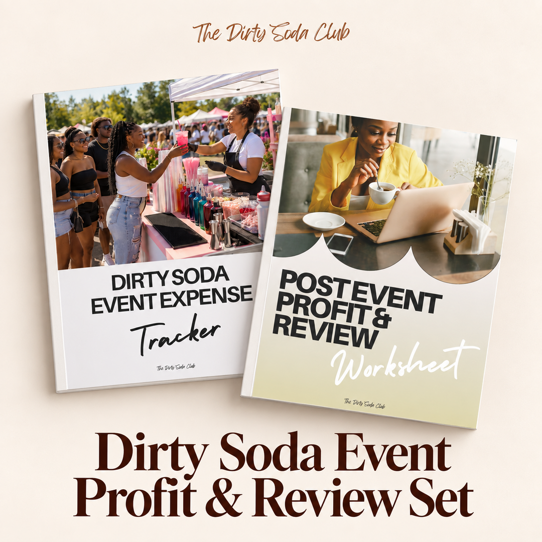 Dirty Soda Event Profit & Review Set digital resources