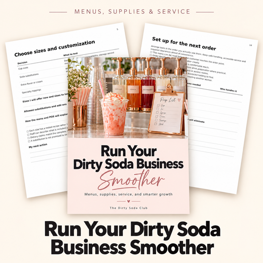Run Your Dirty Soda Business Smoother letter-size PDF preview